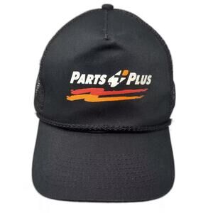 Cobra Parts Plus Trucker Hat Black Orange Snapback OS Mesh Rope Logo Adjustable